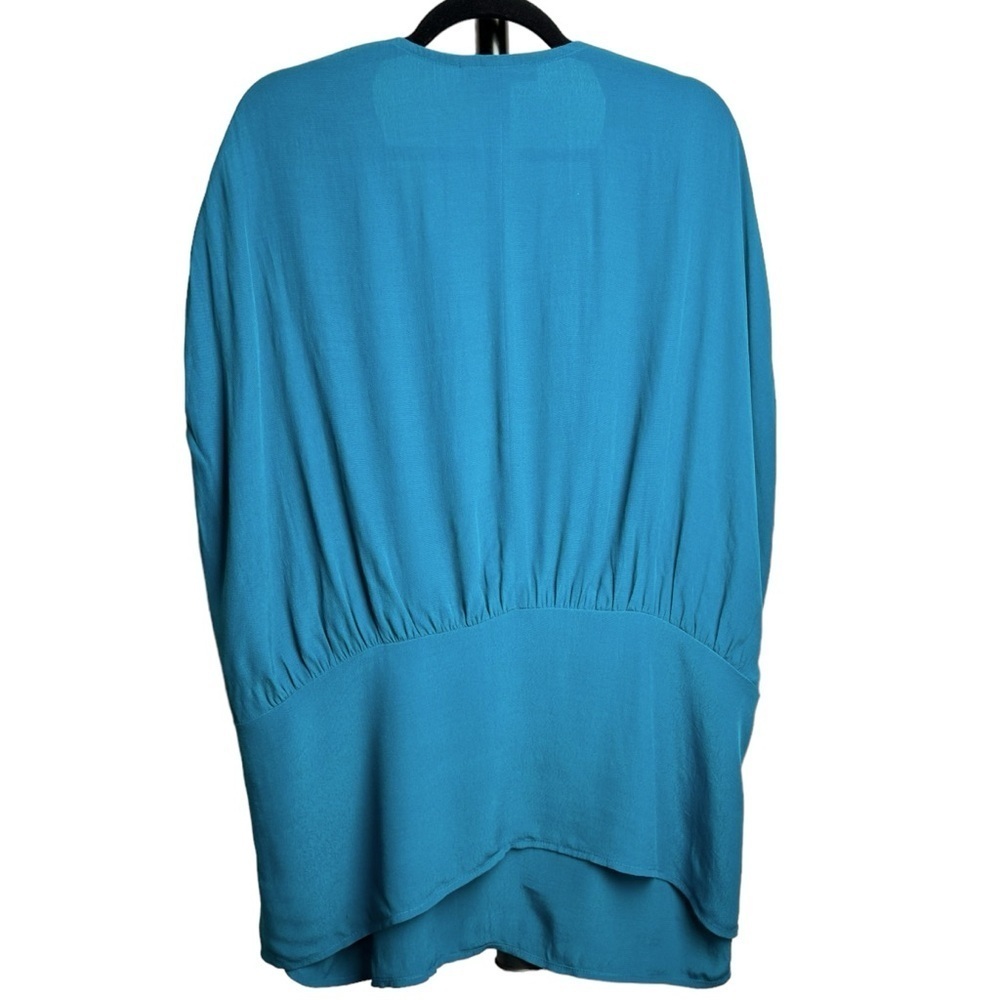 Sejour Size 2X Sleeveless V Neck Blouse Teal Blue Summer Casual Comfortable - Picture 2 of 10